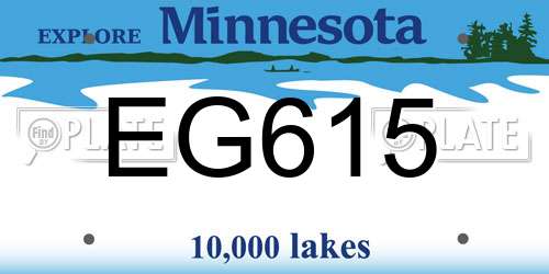 EG615 Minnesota License Plate
