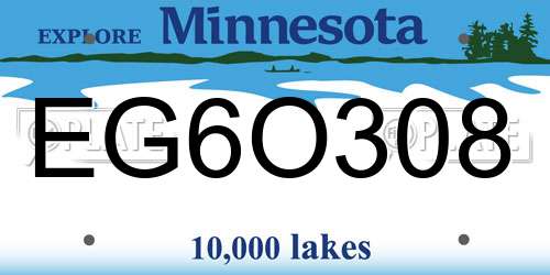 EG6O308 Minnesota License Plate