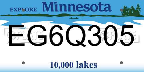 EG6Q305 Minnesota License Plate