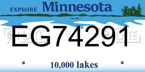 EG74291 Minnesota License Plate