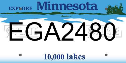 EGA2480 Minnesota License Plate
