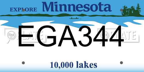EGA344 Minnesota License Plate