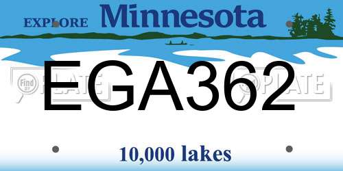 EGA362 Minnesota License Plate