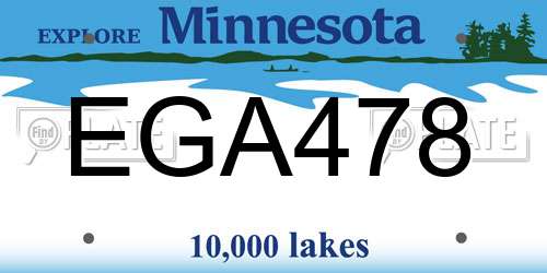 EGA478 Minnesota License Plate