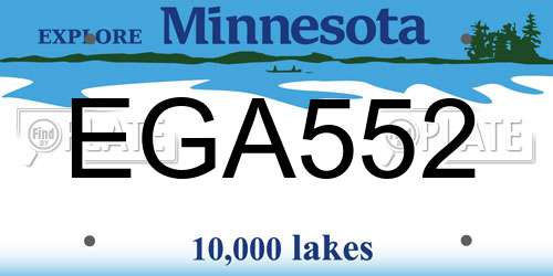 EGA552 Minnesota License Plate