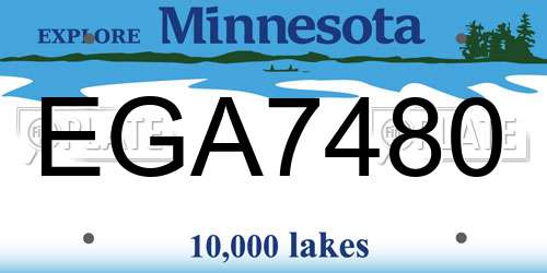EGA7480 Minnesota License Plate
