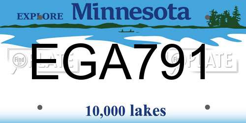 EGA791 Minnesota License Plate