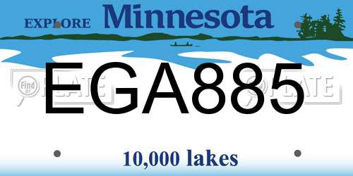 EGA885 Minnesota License Plate