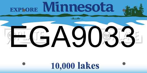 EGA9033 Minnesota License Plate