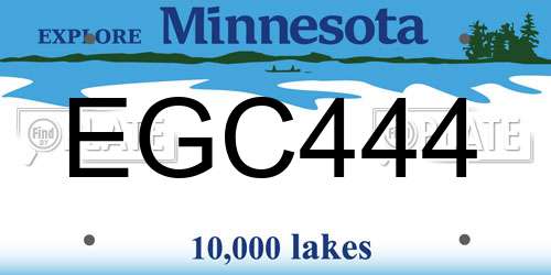 EGC444 Minnesota License Plate