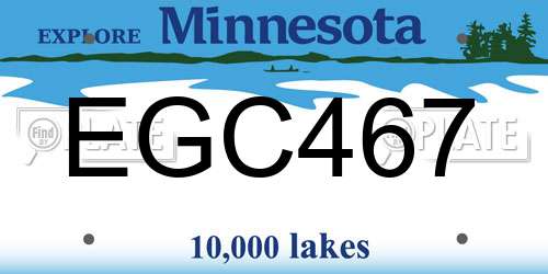 EGC467 Minnesota License Plate