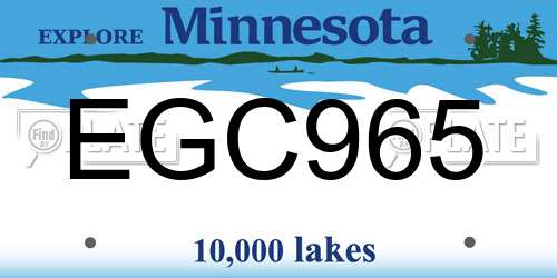 EGC965 Minnesota License Plate