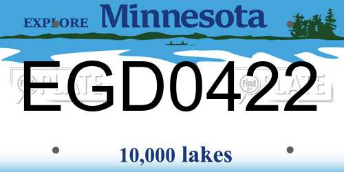 EGD0422 Minnesota License Plate
