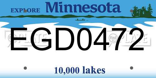 EGD0472 Minnesota License Plate