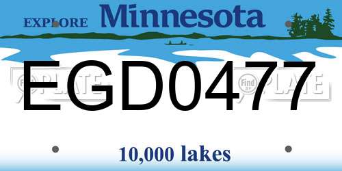EGD0477 Minnesota License Plate