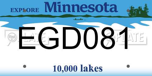 EGD081 Minnesota License Plate