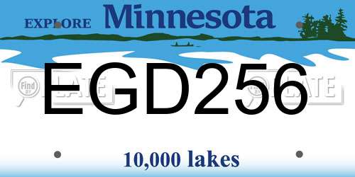EGD256 Minnesota License Plate