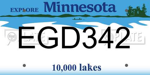 EGD342 Minnesota License Plate
