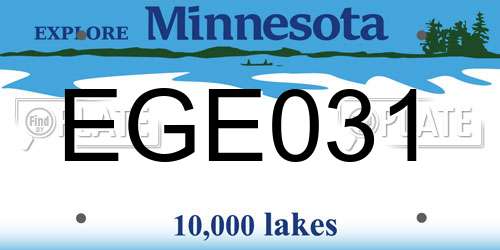 EGE031 Minnesota License Plate