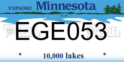 EGE053 Minnesota License Plate