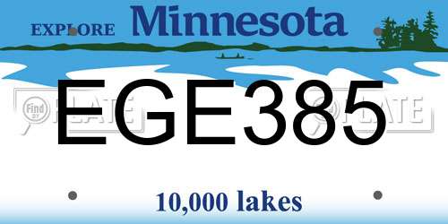 EGE385 Minnesota License Plate