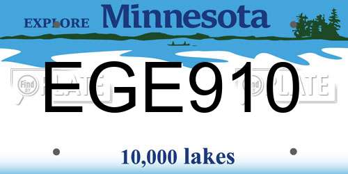 EGE910 Minnesota License Plate