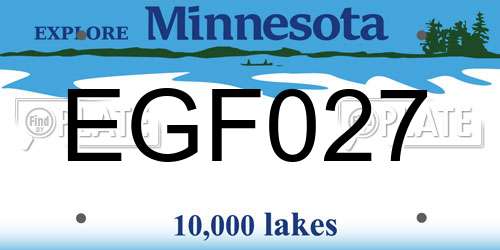 EGF027 Minnesota License Plate