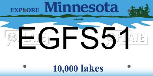 EGFS51 Minnesota License Plate