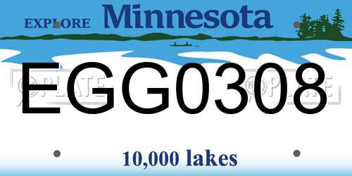 EGG0308 Minnesota License Plate