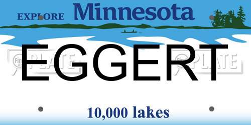 EGGERT Minnesota License Plate
