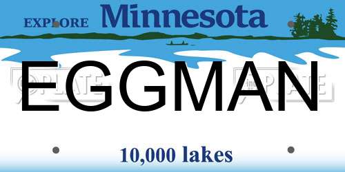 EGGMAN Minnesota License Plate