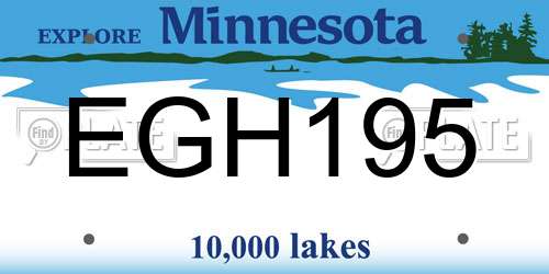 EGH195 Minnesota License Plate