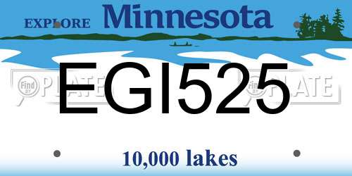 EGI525 Minnesota License Plate