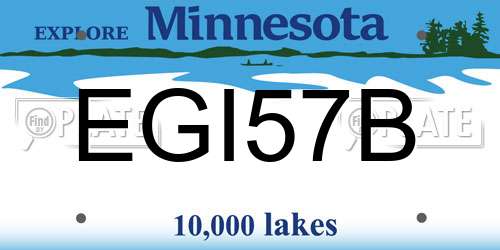 EGI57B Minnesota License Plate