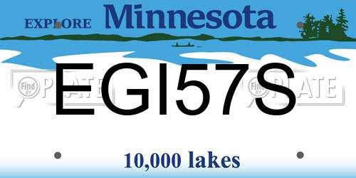 EGI57S Minnesota License Plate