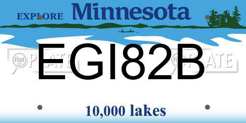 EGI82B Minnesota License Plate