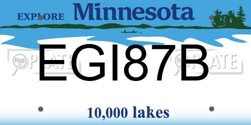 EGI87B Minnesota License Plate