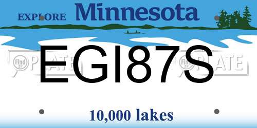 EGI87S Minnesota License Plate