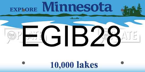 EGIB28 Minnesota License Plate