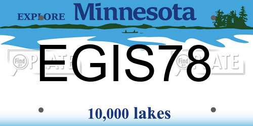 EGIS78 Minnesota License Plate