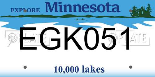 EGK051 Minnesota License Plate