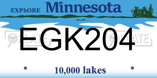 EGK204 Minnesota License Plate