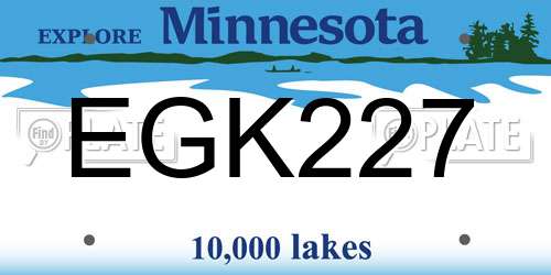 EGK227 Minnesota License Plate