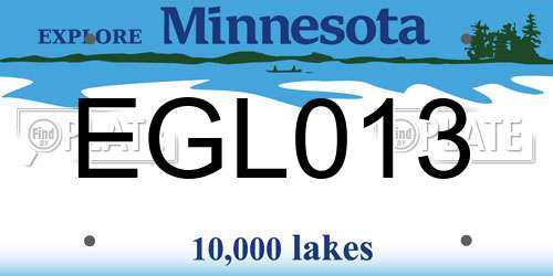 EGL013 Minnesota License Plate