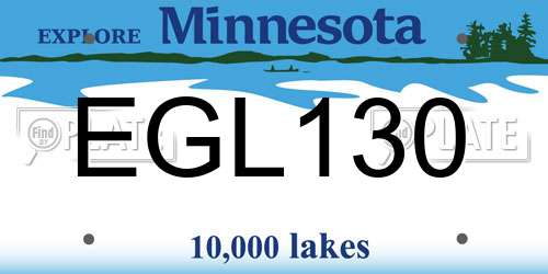 EGL130 Minnesota License Plate