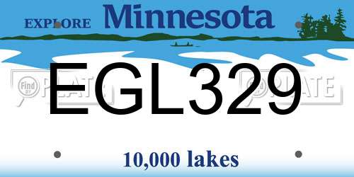 EGL329 Minnesota License Plate