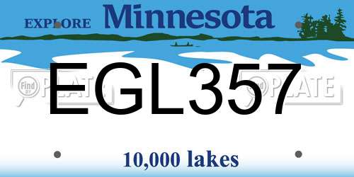 EGL357 Minnesota License Plate