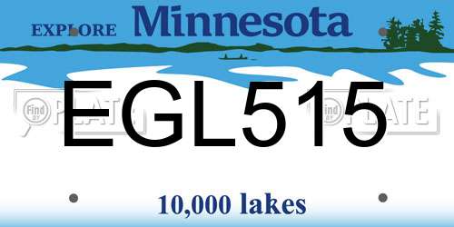 EGL515 Minnesota License Plate