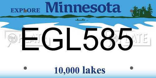 EGL585 Minnesota License Plate