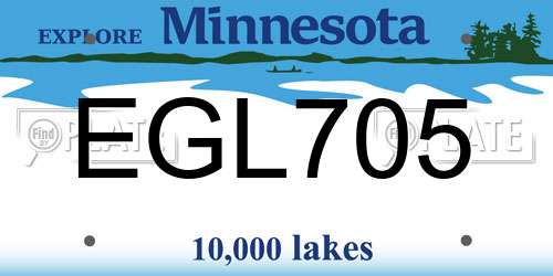 EGL705 Minnesota License Plate